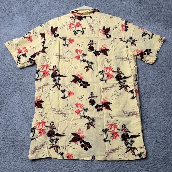 Molokai Surf Vintage Shirt Men's Large Yellow Hawaii Short Sleeve Button Up - Picture 2 of 5